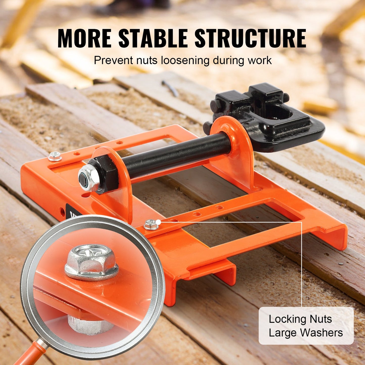 Vertical Lumber Cutting Guide for Chainsaw - Cast Iron Wood Milling Attachment, Red