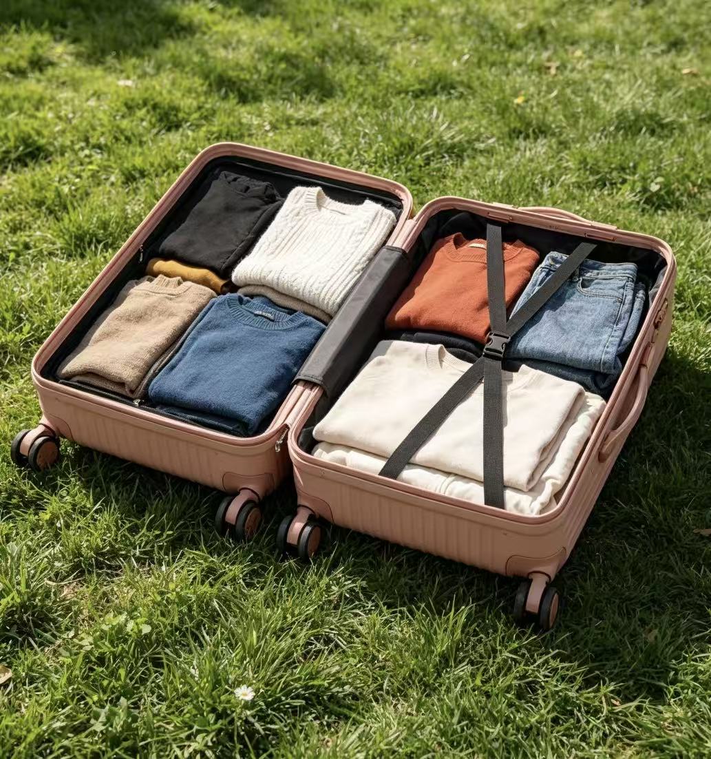 Lightweight Rose Gold 4-Piece Hard Luggage Set with 360° Wheels