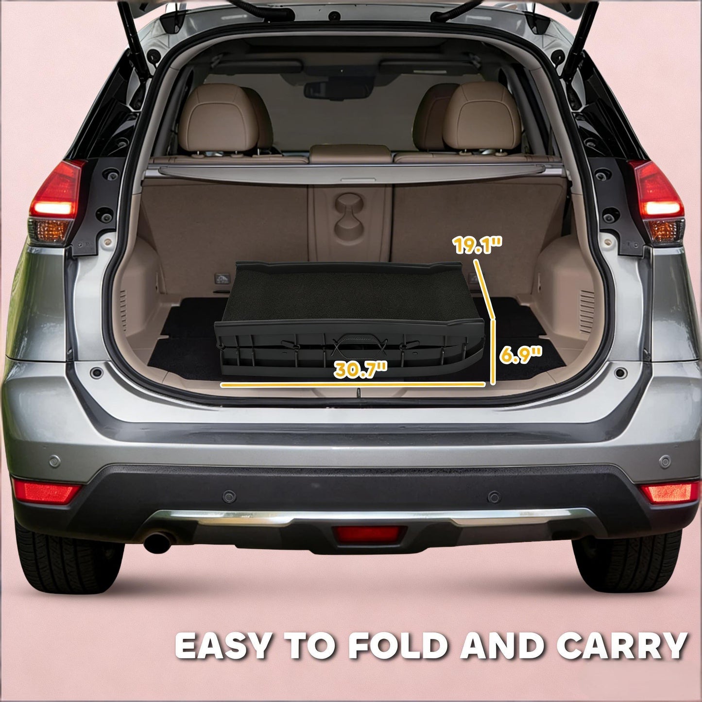 Foldable Dog Ramp for Vehicles and Beds - Gentle Slope, Non-Slip Surface, Black