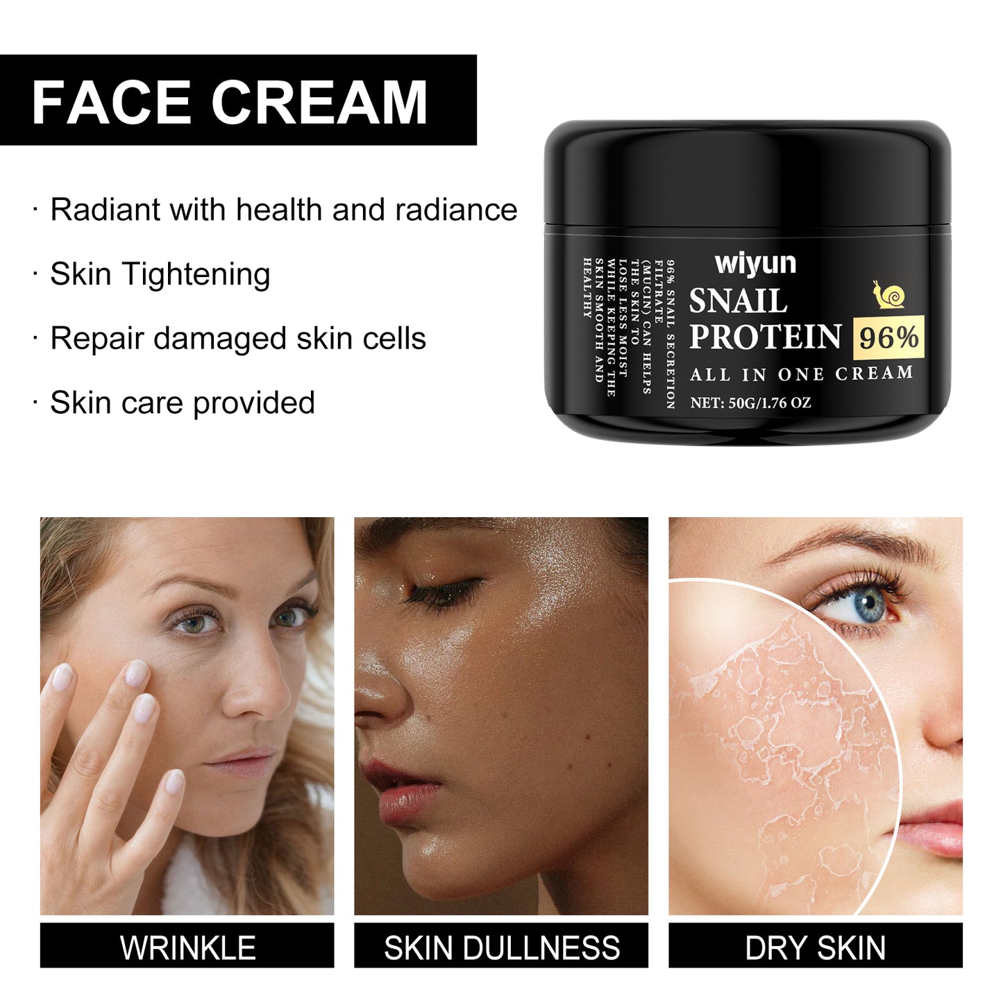 Snail Protein All-In-One Face Cream - Hydrating & Brightening Moisturizer