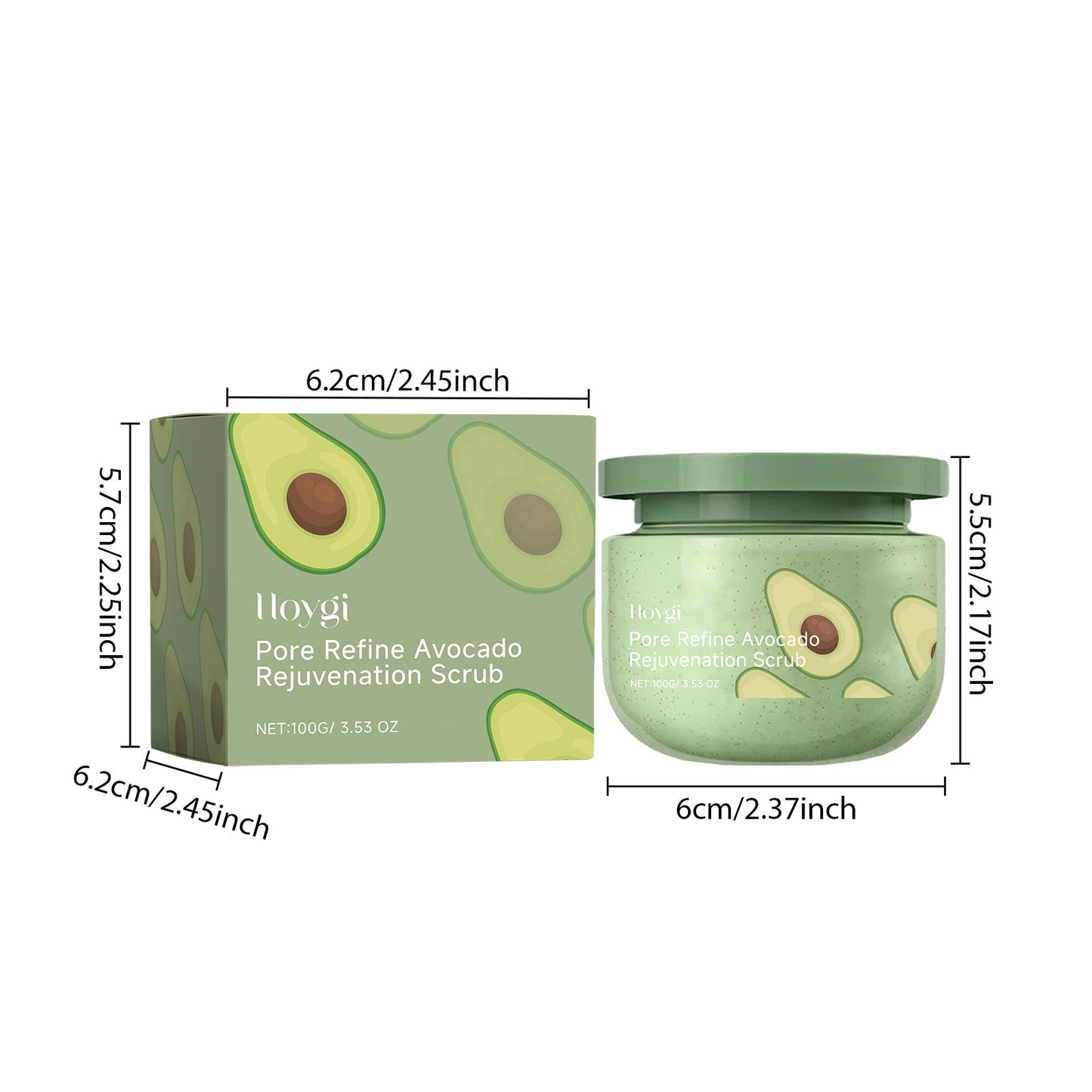 Avocado Facial Scrub with Orange & Hyaluronic Acid - 100g
