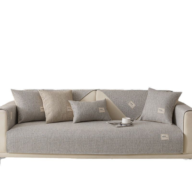 Universal Cotton Linen Sofa Cover - Non-Slip Four Seasons Home Textile