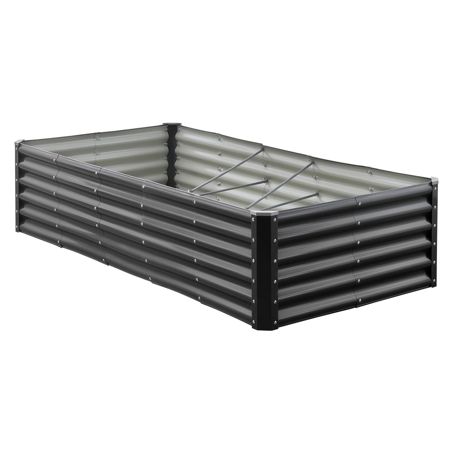 Metal Raised Garden Bed 6x3ft Outdoor Galvanized Planter Box Open Bottom