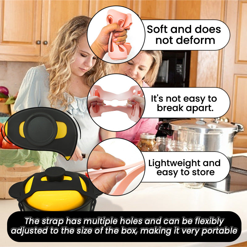 Silicone Pot Cover Fixing Band - Stretchable Kitchen Lid Clamp