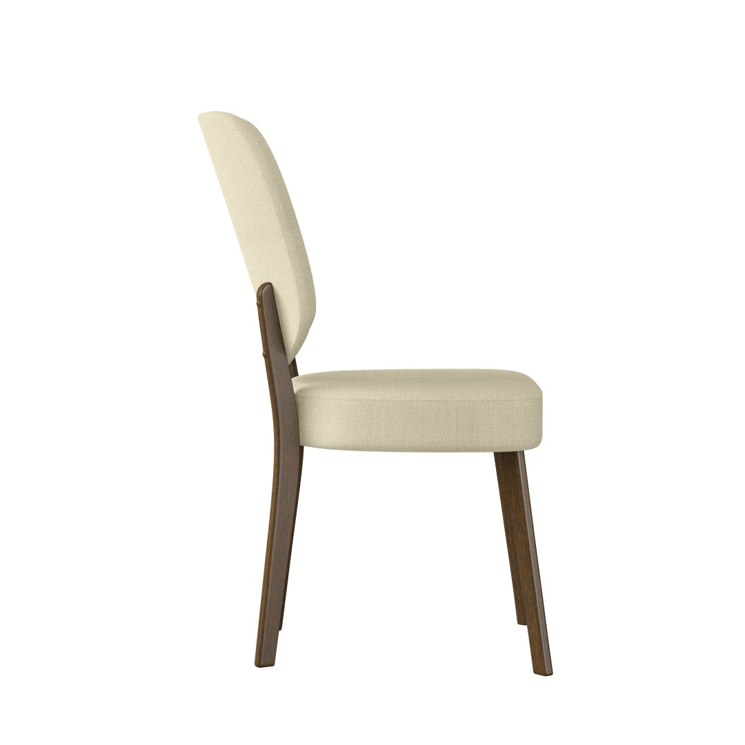 Mid-Century Modern Upholstered Dining Chairs Set of 2 - Oatmeal