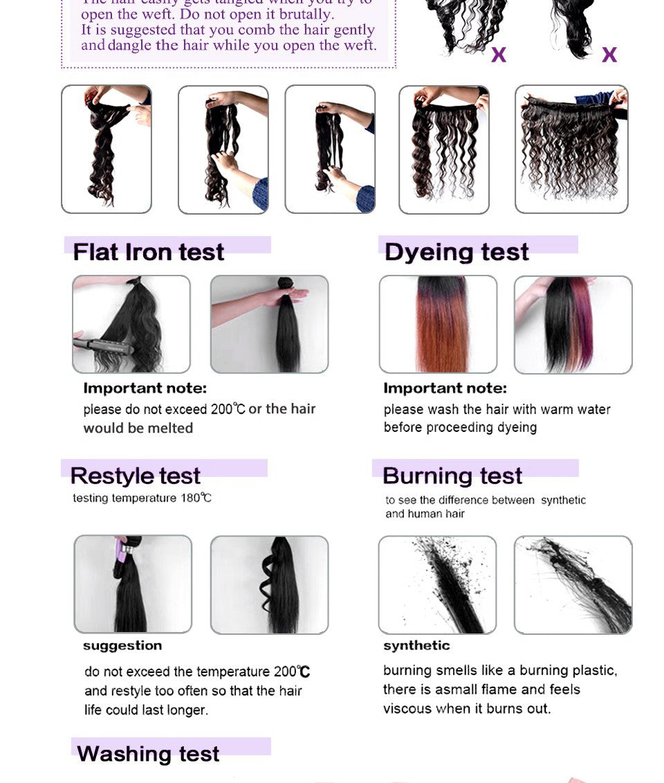 Human Hair Extension Bundles - Natural, Body Wave, Kinky Curly & Water Wave Styles