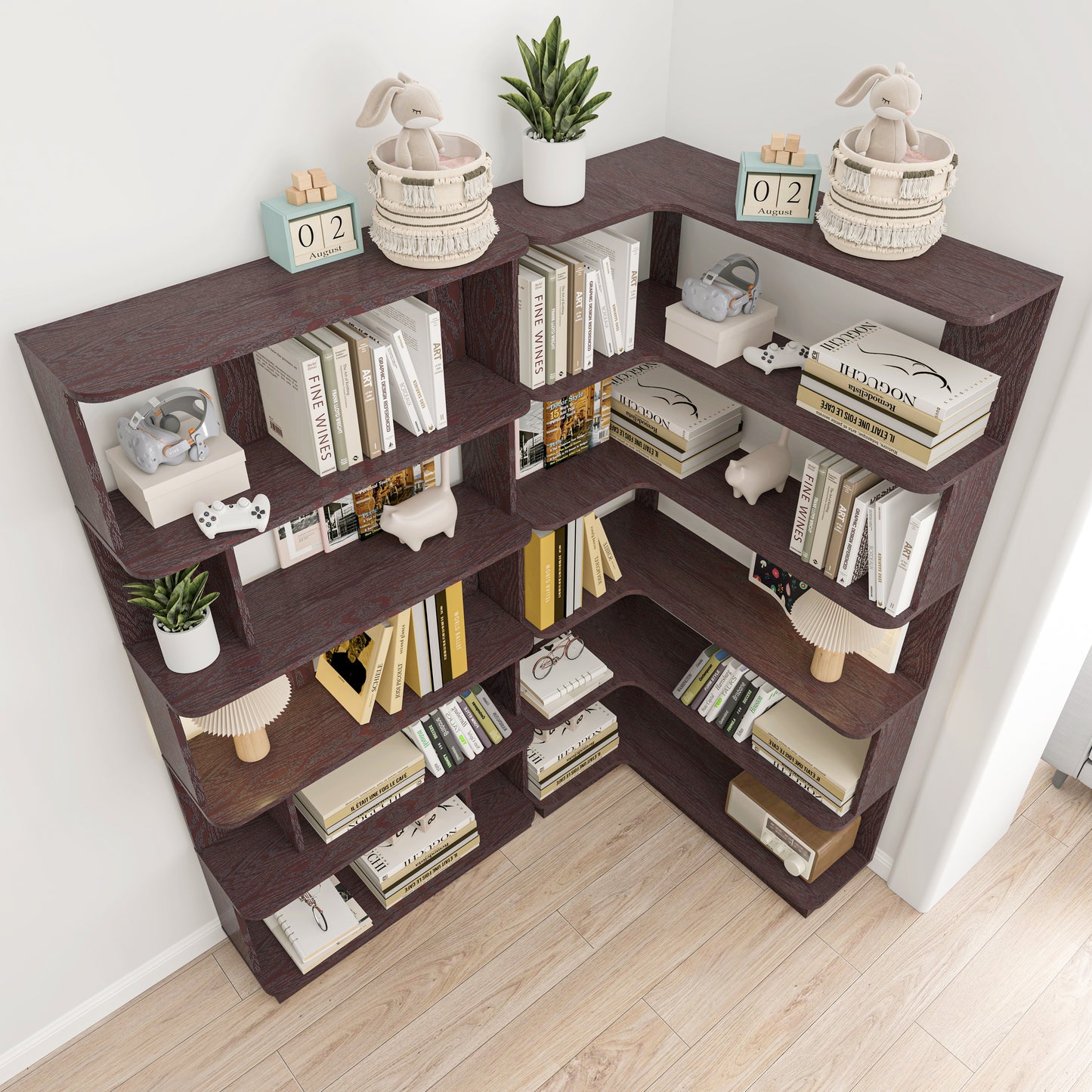 90 Cm Space Saving Corner Bookshelf 80 Bookcase Extendable Free