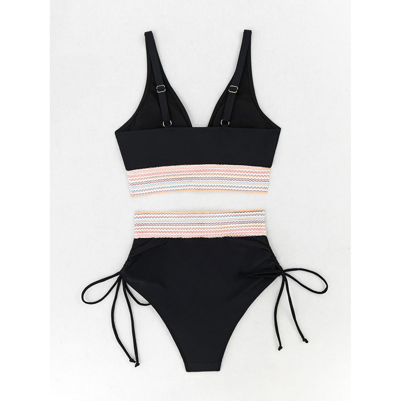 High Waisted Two-Piece Bikini Set with Tummy Control