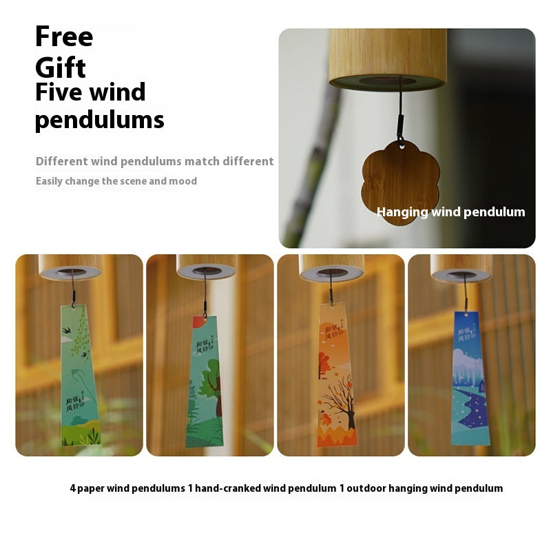 8-Tone Four Seasons Wind Chimes - Bamboo Modern Garden Decor Gift