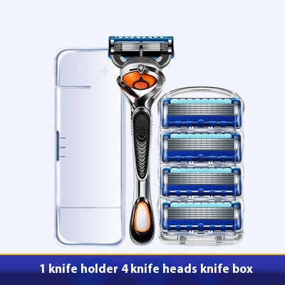 Men's 5-Layer Manual Razor Shaver with Blade Refills