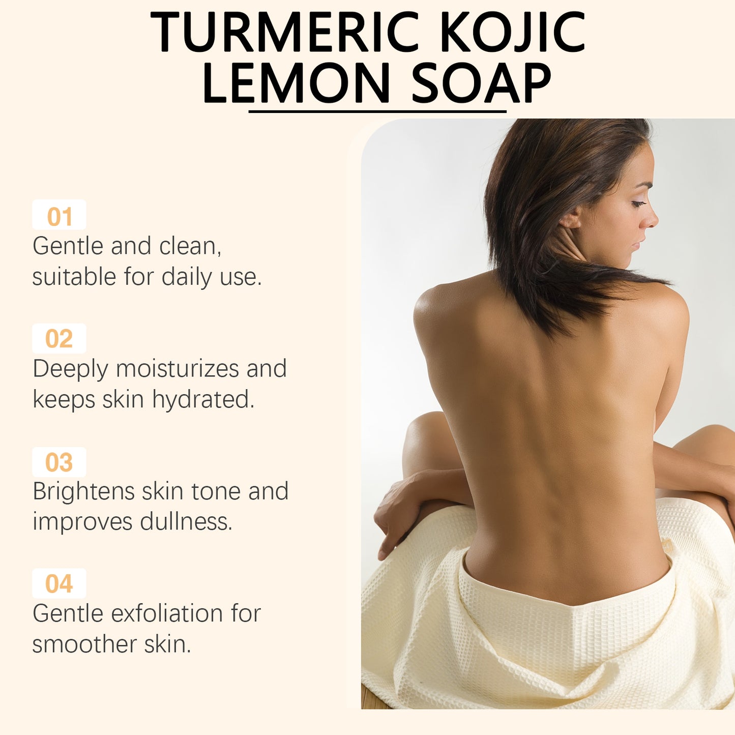 Lemon Turmeric Kojic Acid Soap - Gentle Brightening Bar for Face and Body