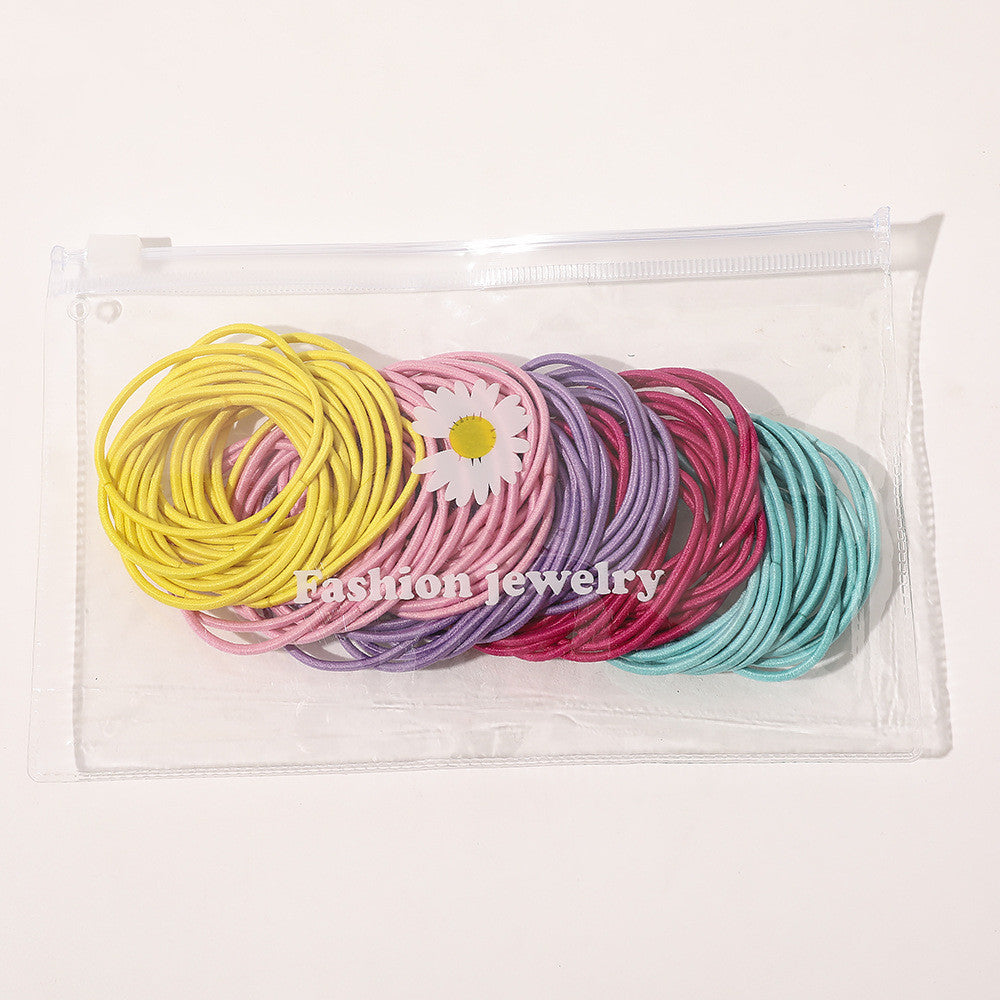 Women Elastic Leather Hairband with Bag or Barrel Style - Hair Rope Accessory