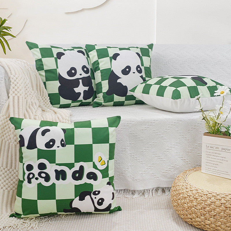 Cute Panda Plush Pillow Cover 45x45cm Throw Cushion for Living Room