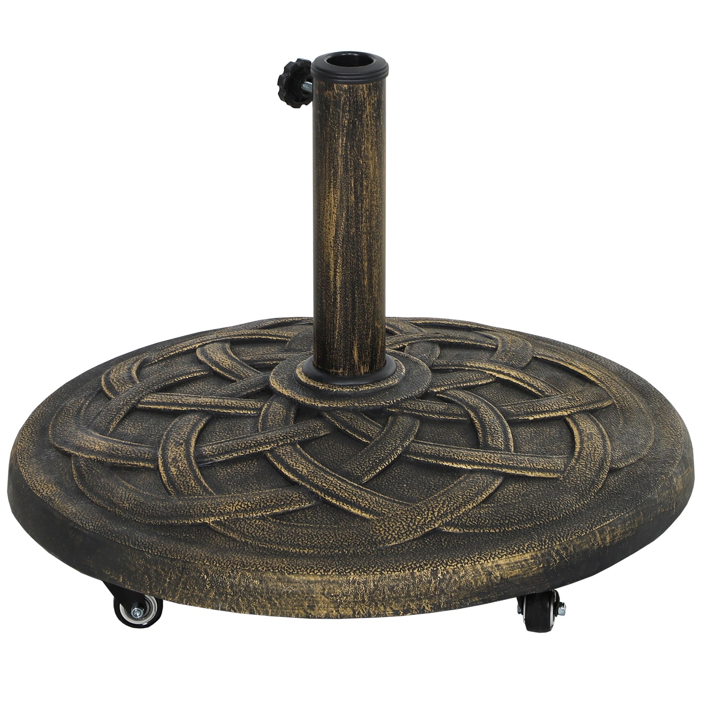 Heavy Duty Patio Umbrella Base with Wheels - Bronze