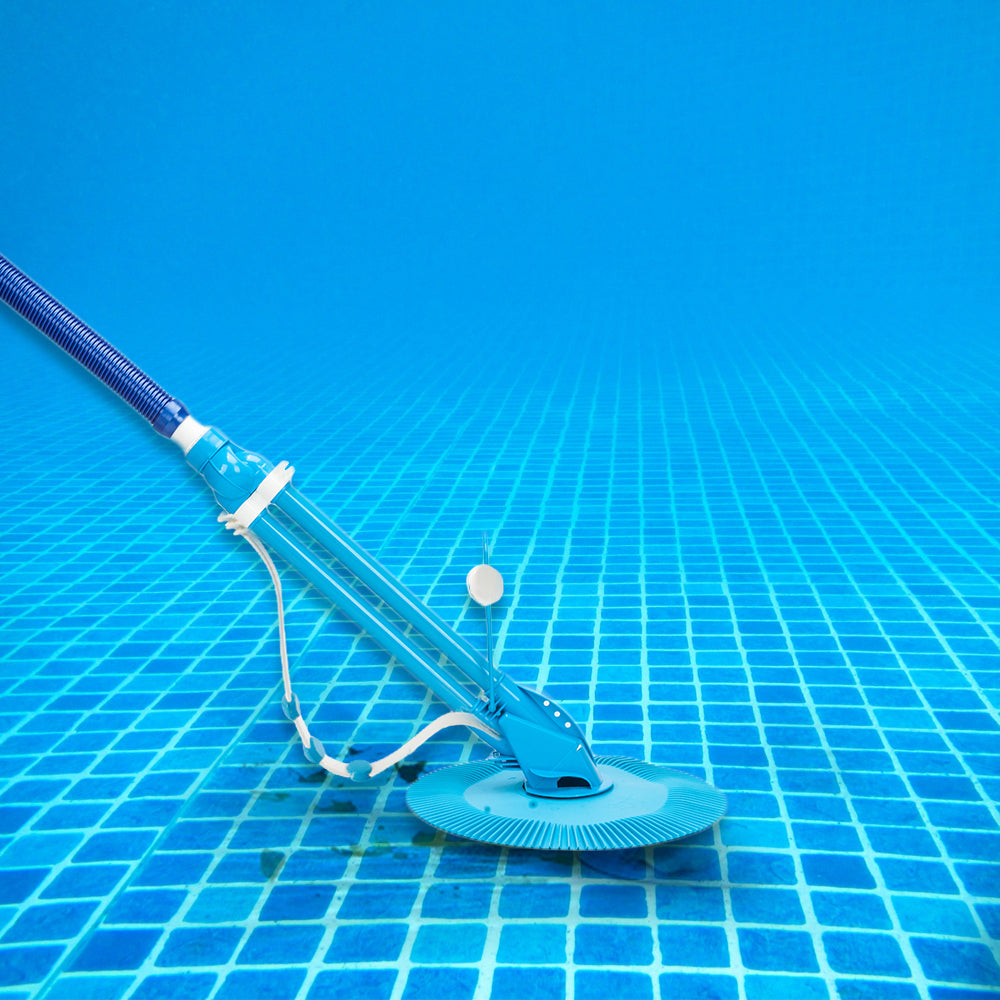 Automatic Pool Cleaner with 10 Hoses - Easy Install, Blue
