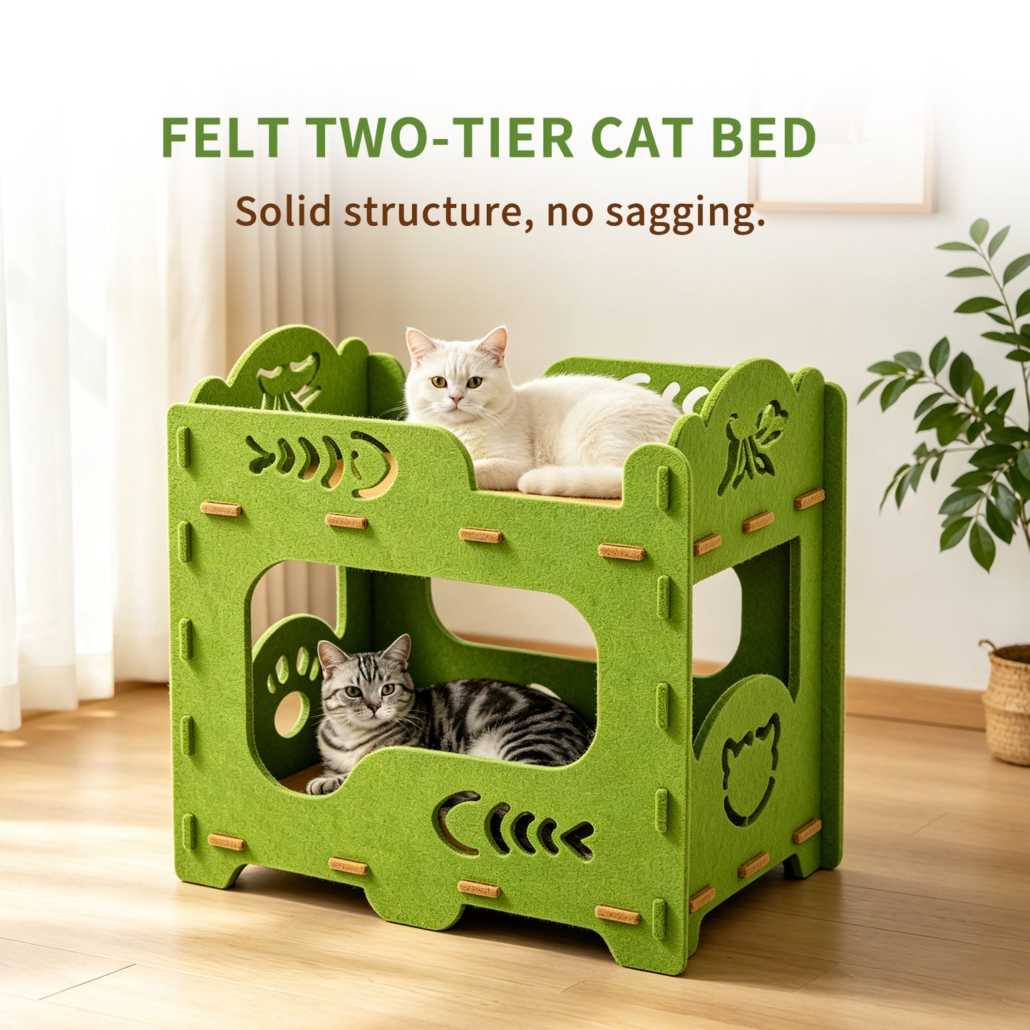Double Cat Bed - Self Pickup Pet House for Cats & Pets