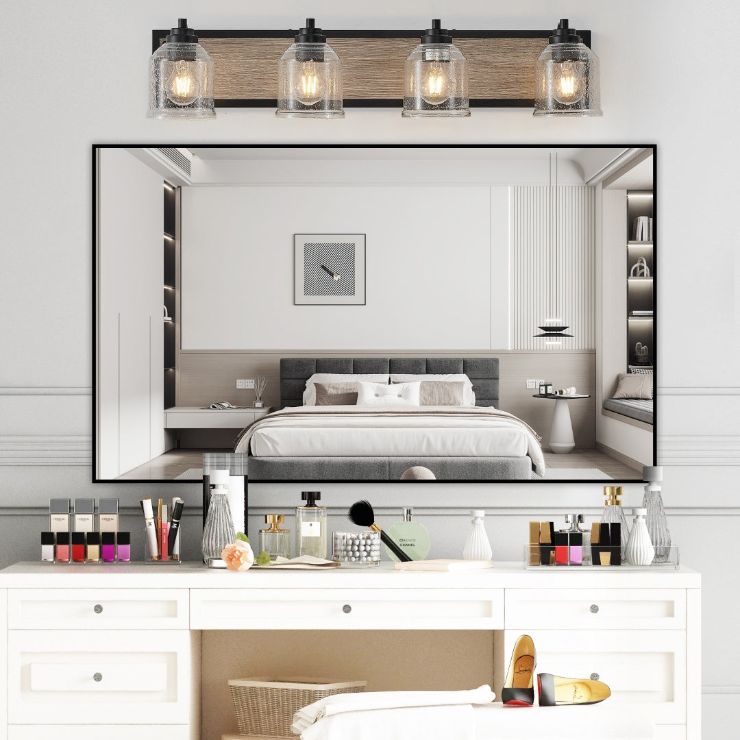 32-Inch Farmhouse Vanity Light Fixture - 4-Light Wall Sconce