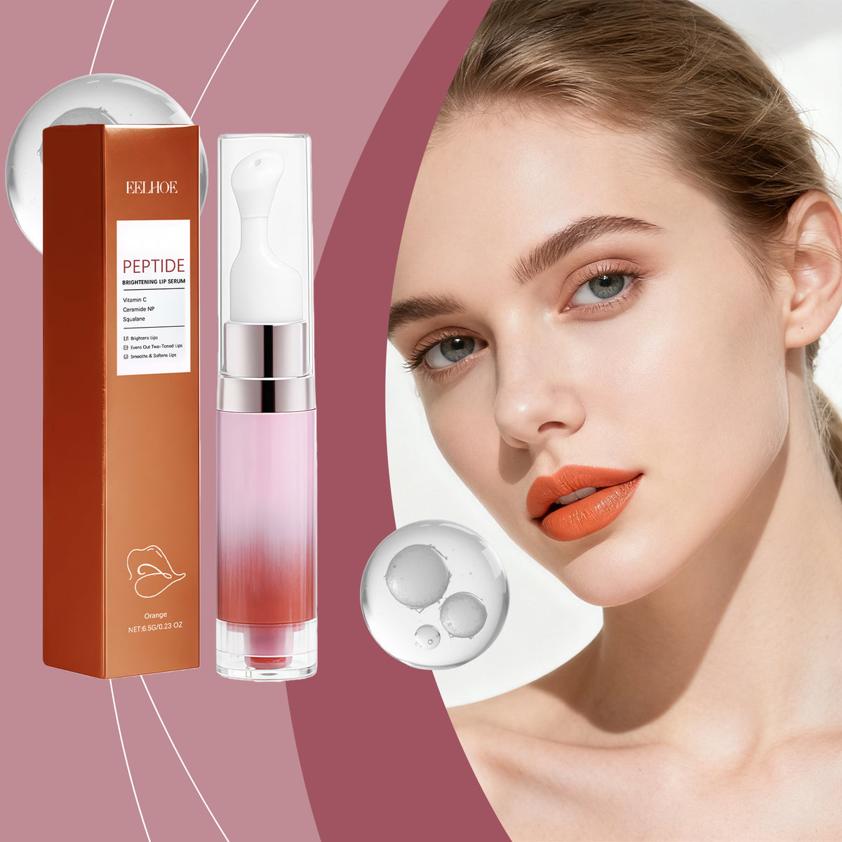 Skin Brightening Moisturizing Lip E Ssence Orange 6.5g 1 Box
