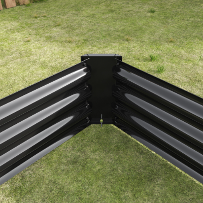 Metal Raised Garden Bed Kit 7.6x3.7ft for Vegetables, Flowers, Herbs - Black