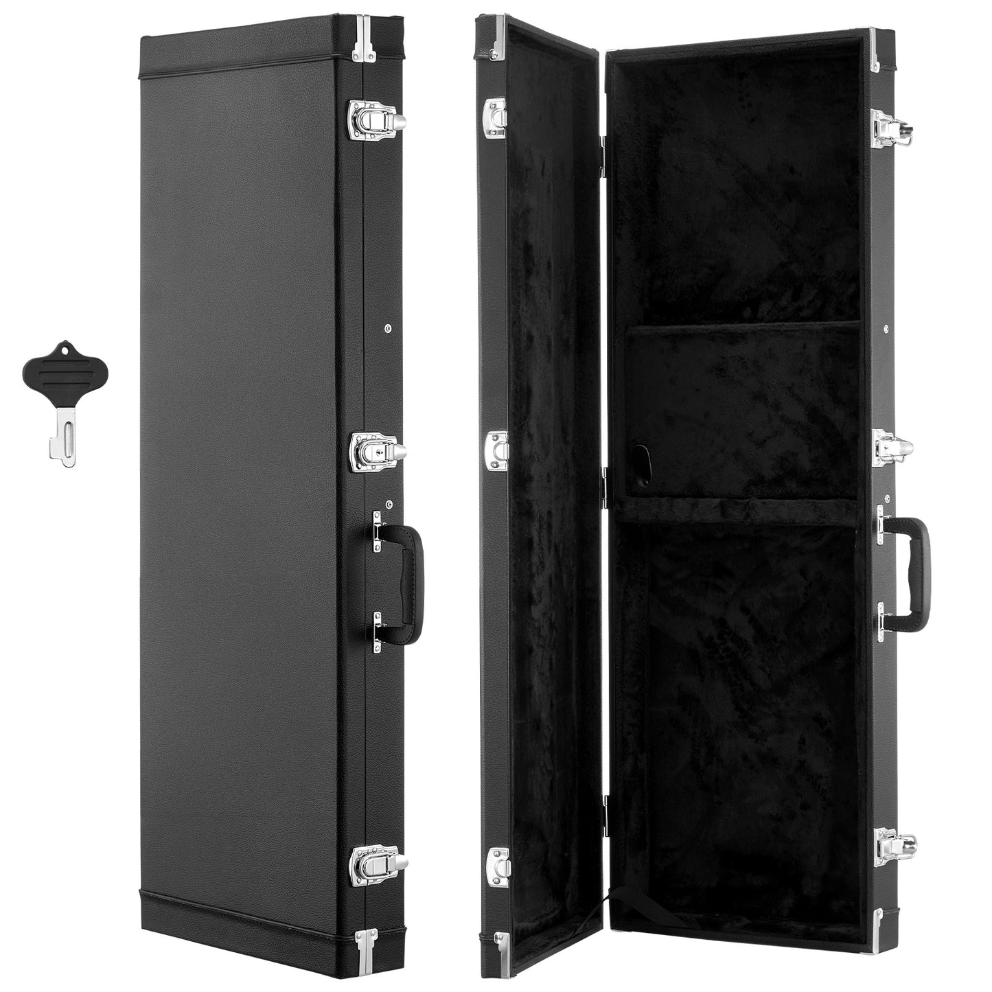 Electric Guitar Hard Case 41.3 Inch Wooden Protective Carrying Case with Lock for Tele/ST Guitars