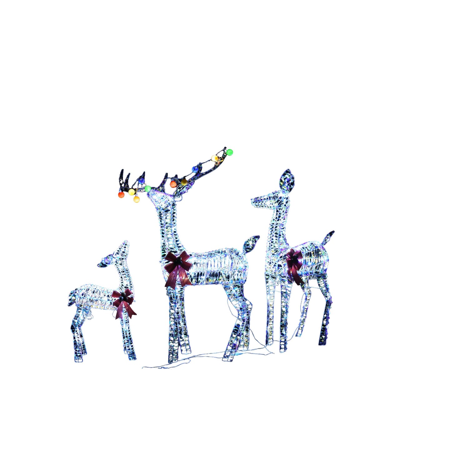 PVC Woven Reindeer Christmas Decoration Set - Indoor/Outdoor