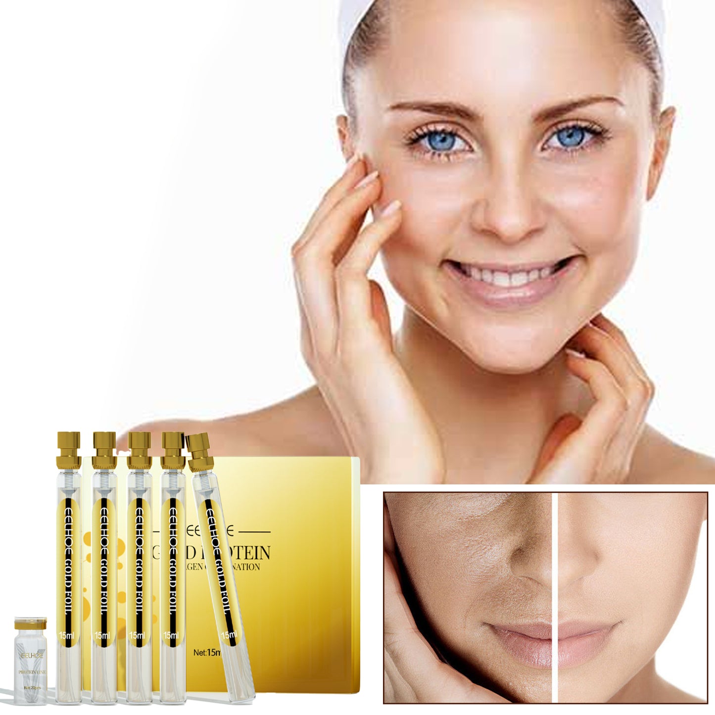 Protein Lift Kit for Face & Eye Area - Anti-Wrinkle Collagen Firming Serum