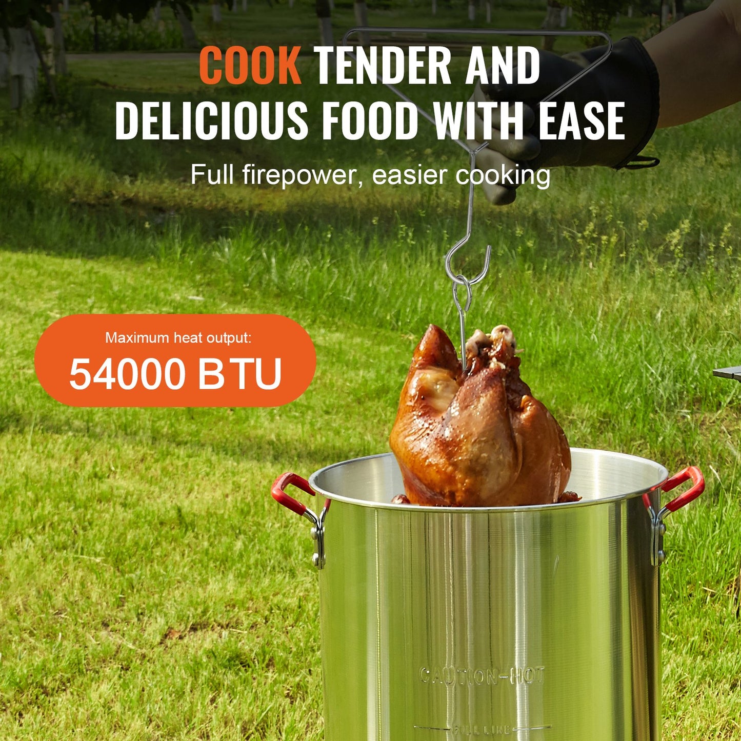 30-Quart Turkey Deep Fryer Set with Accessories & 54,000 BTU Burner