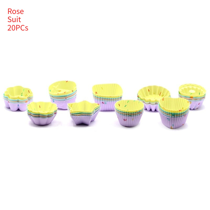 Silicone Baking Cups Set - Small Mold for Pudding, Cake & Dessert