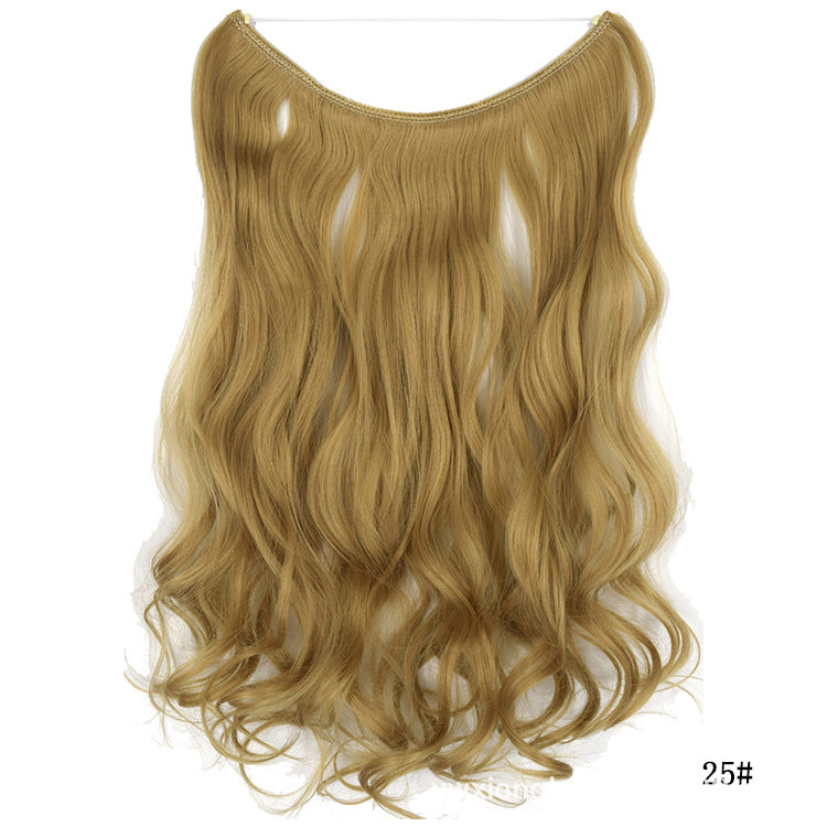 Seamless Hair Extension Wig Set for Women - High-Temperature Fiber, Multiple Colors