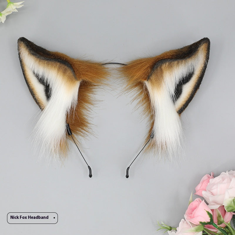 Simulation Animal Ears Plush Headband Hair Accessories for Cosplay and Parties
