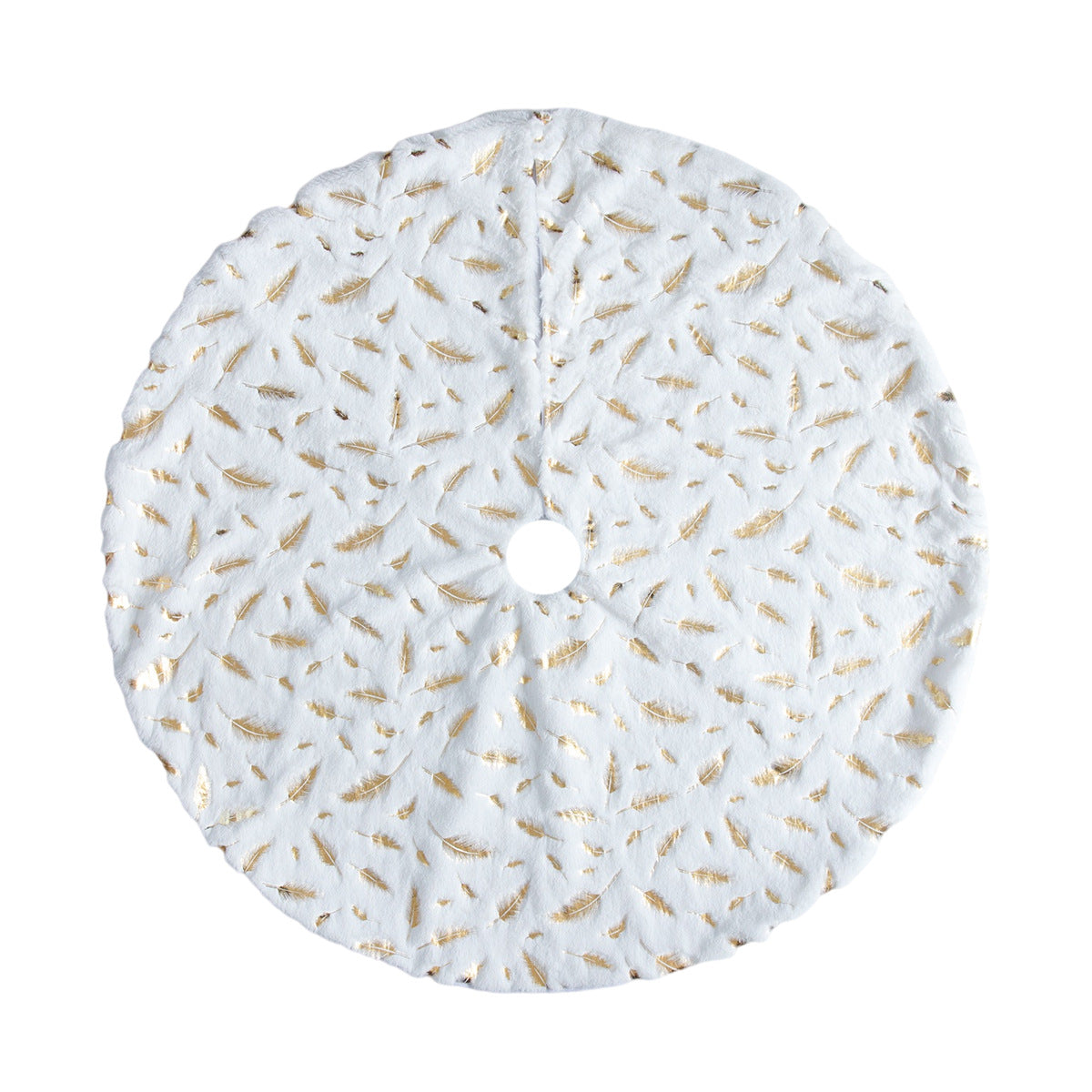 White Plush Christmas Tree Skirt - Festive Holiday Decoration, 90cm & 122cm Sizes