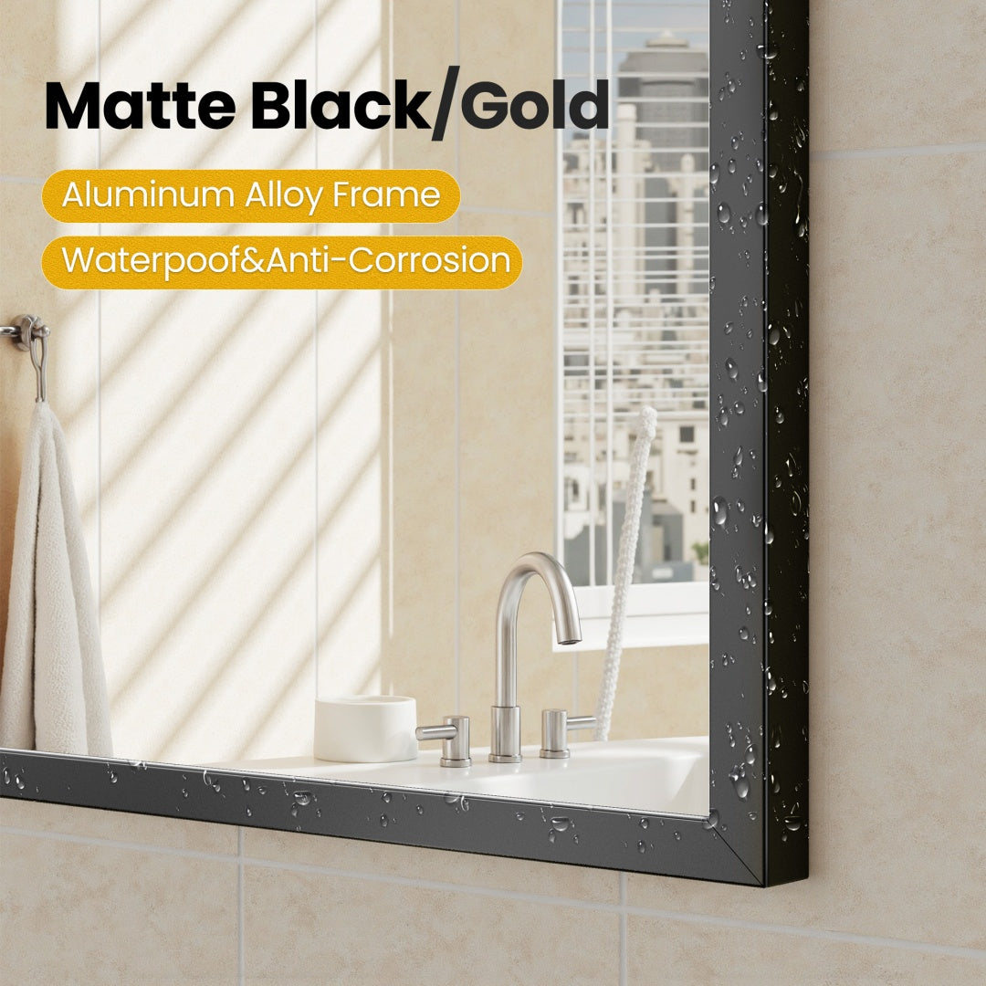 Bathroom Wall Mirror, Metal Frame Vanity Mirror For Bedroom,