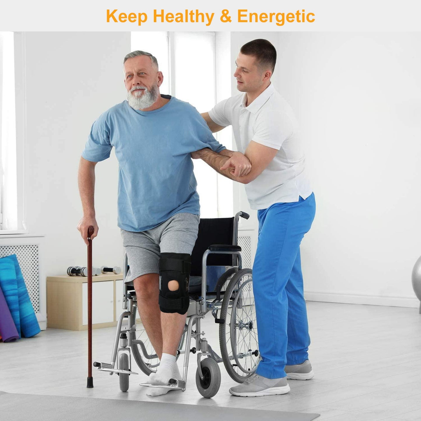 Adjustable Open Patella Knee Brace for Sports Support & Pain Relief