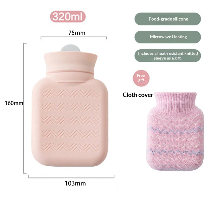 Cute Plush Hand Warmer with Silicone Water Bottle - Home & Office Use