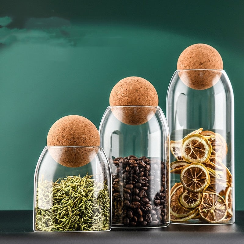 Cork Sealed Glass Storage Bottle 500ml, 800ml, 1200ml - Home Kitchen