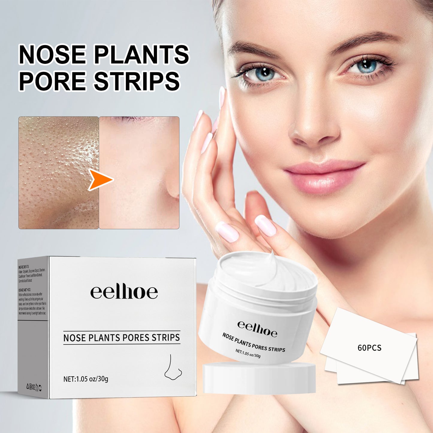 Blackhead Removal Cream & Pore Cleansing Patch Set