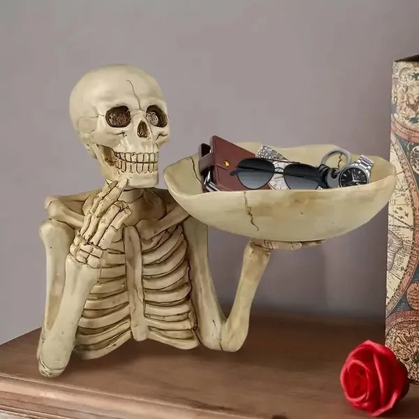 Skull Storage Tray - Vivid Skeleton Design for Halloween Decor