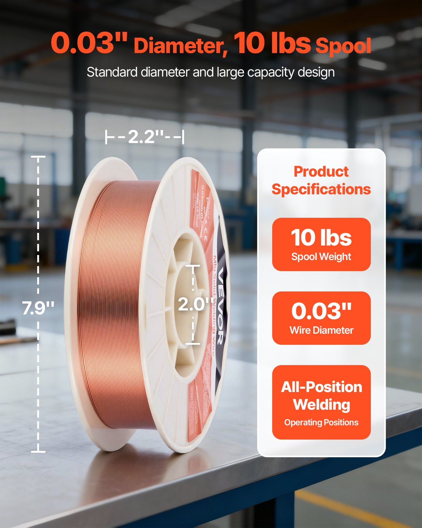 Solid MIG Welding Wire ER70S-6 0.03-inch 10 lbs Low Spatter Steel Wire for All-Position Gas Welding