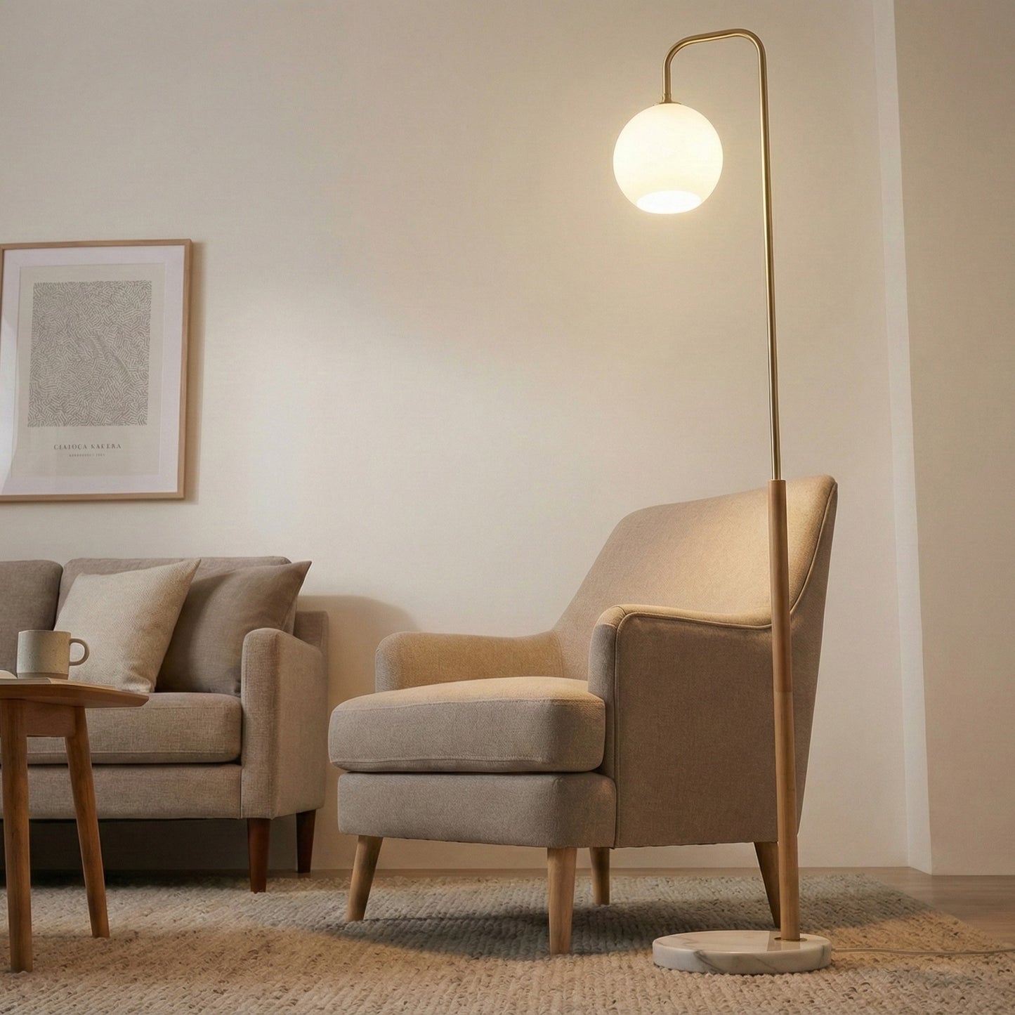 Tall Corner Floor Lamp, Standing Light For Living Room, Bedroom &