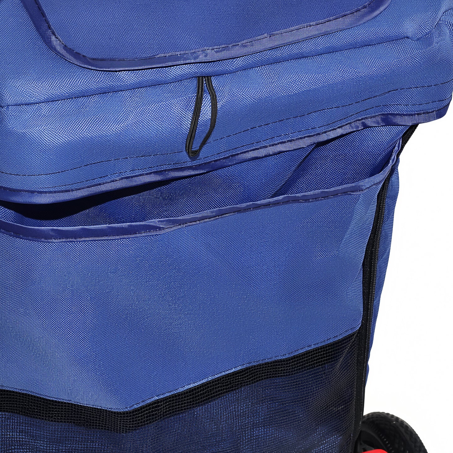 Foldable Pet Stroller with Breathable Mesh & Shockproof Wheels - Navy Blue