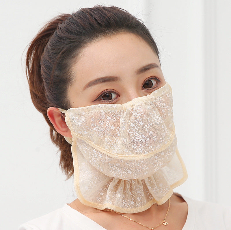 Outdoor Sun Protection Mask Breathable Ice Silk Neck Cover UV Dustproof Face Mask
