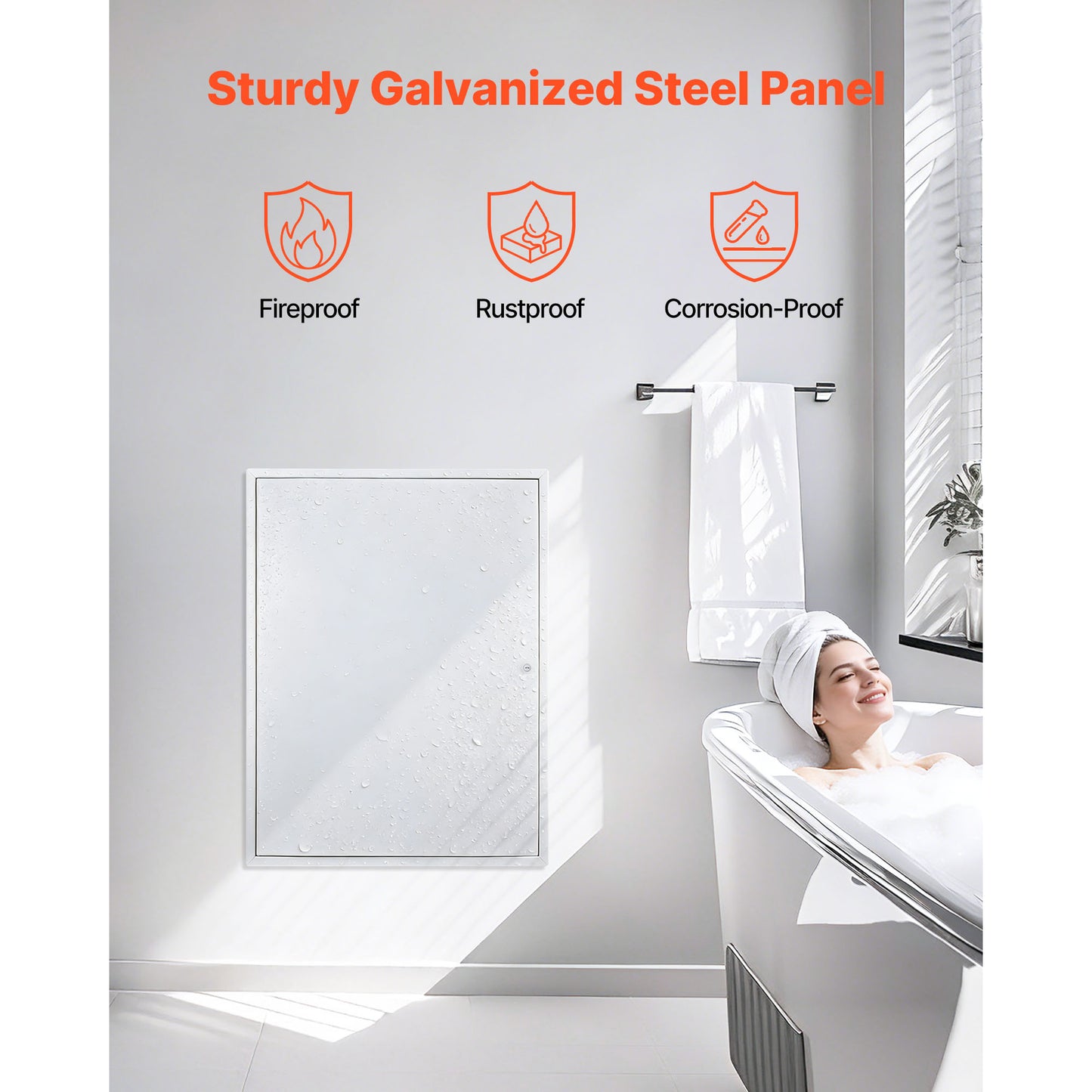 Galvanized Steel Access Panel for Drywall 33.2x25.2 in Hinged Service Door White