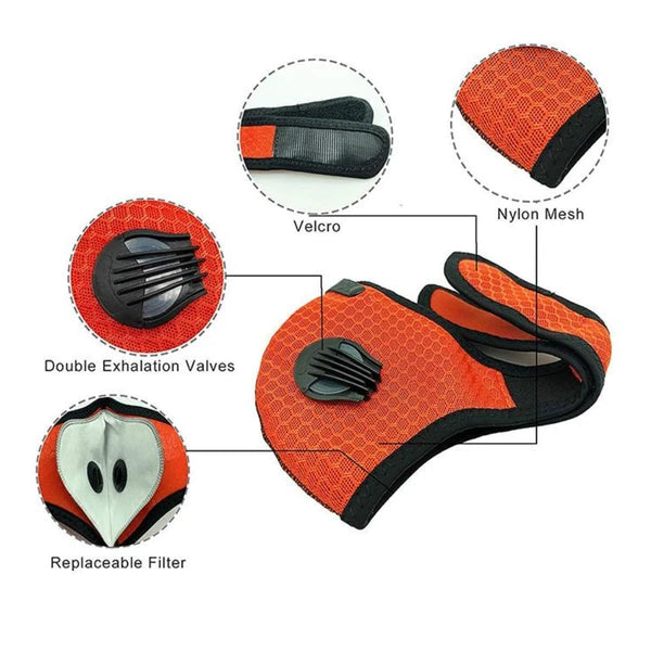 Performance Sports Face Mask - Personal Protective Gear, Black