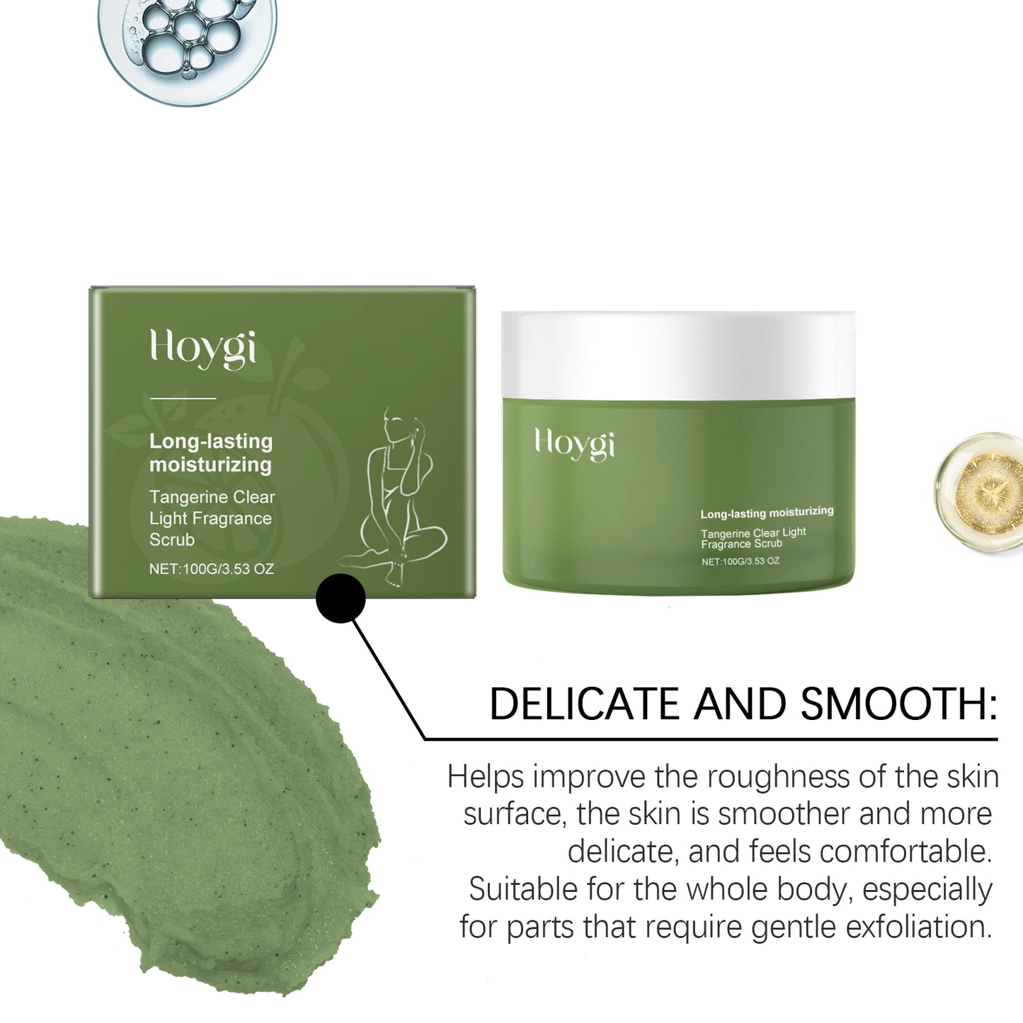 Green Orange Facial Scrub - Moisturizing Citrus Exfoliating Skin Care 100g