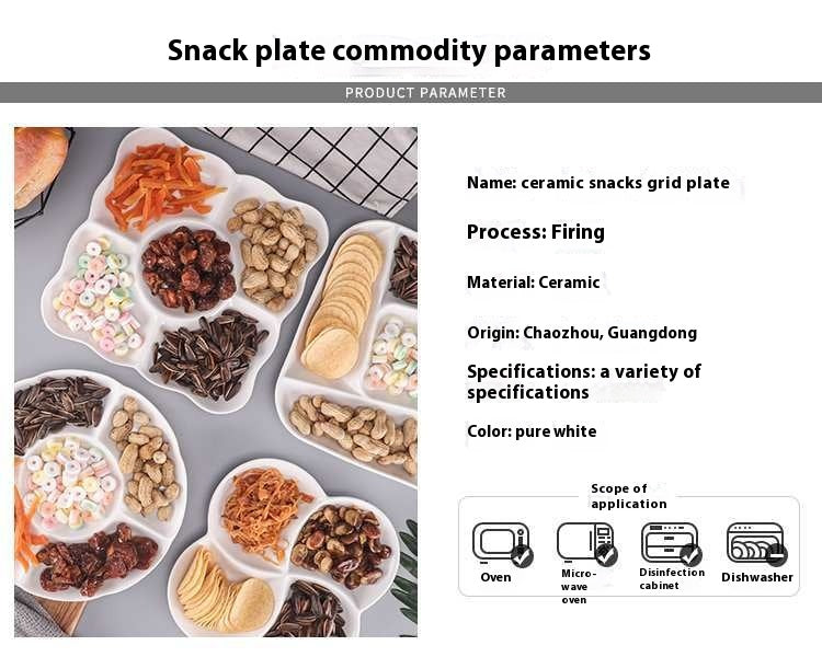 Square Porcelain Snack Plate Set - European Style Creative Kitchen Dish