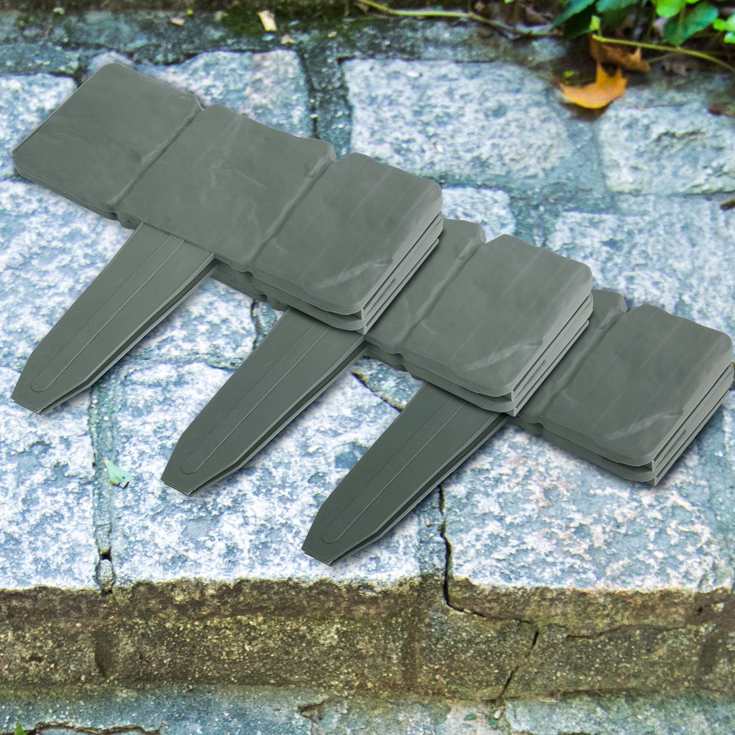 20 Pcs Plastic Garden Edging Border Stones for Lawn & Flowerbeds