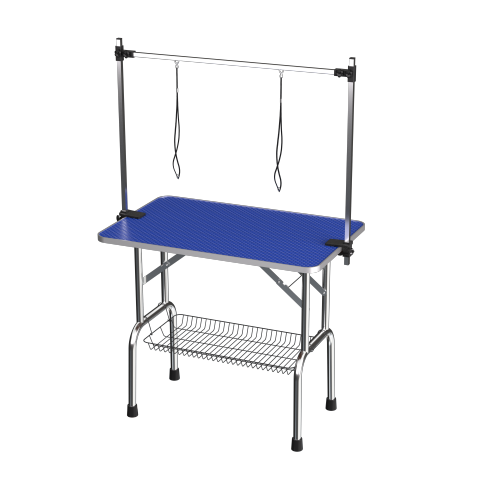 Heavy Duty Pet Grooming Table 42 Inches with Adjustable Arms for Dogs & Cats - Blue