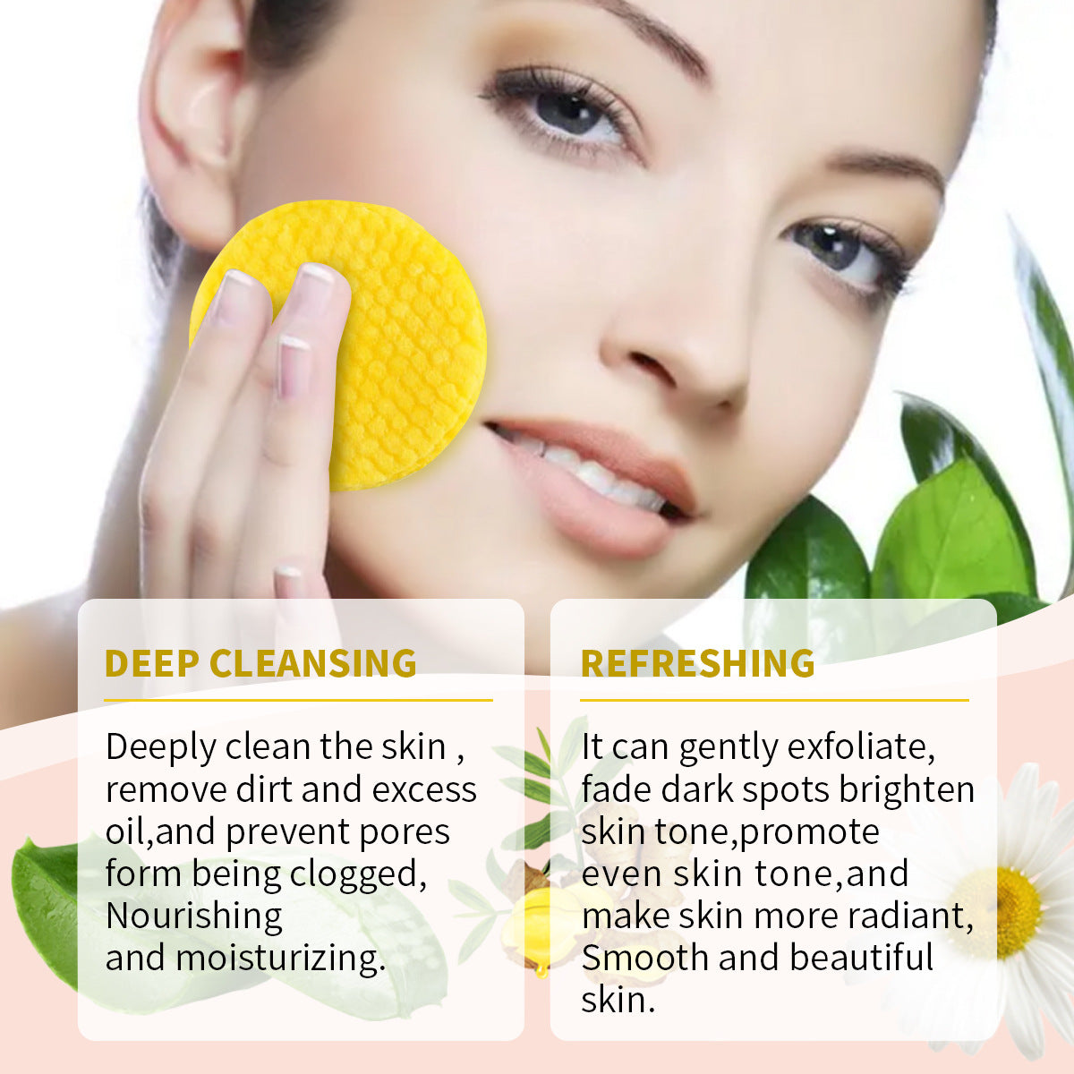 Turmeric Kojic Acid Cleansing Pads - Oil Control Facial Cleanser 40pcs