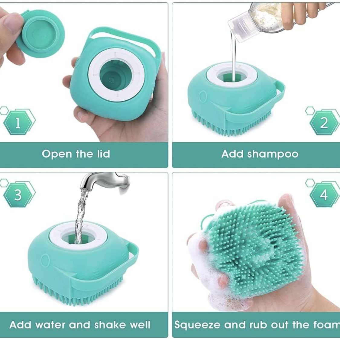 Pet Bath Massage Brush for Dogs and Cats Soft Silicone Grooming Tool