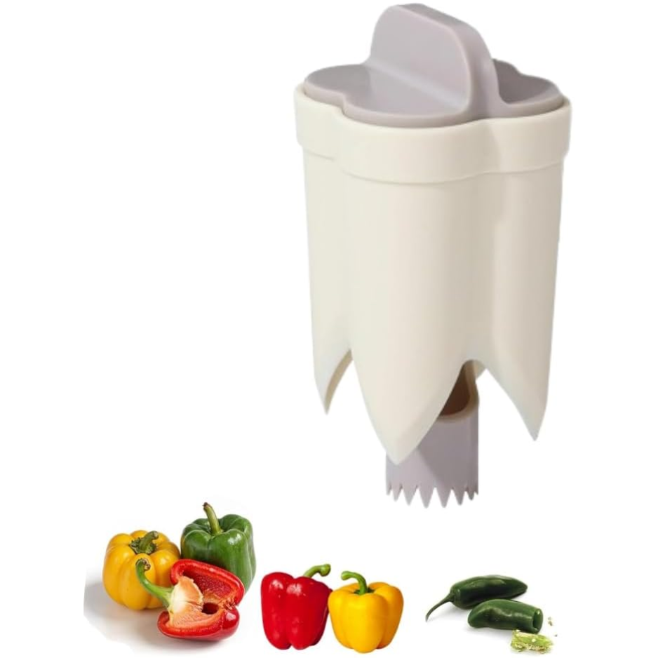 2-in-1 Pepper Seed Corer & Deseeder Tool - White